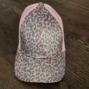 C.C Pink and Gray Leopard Print Hat